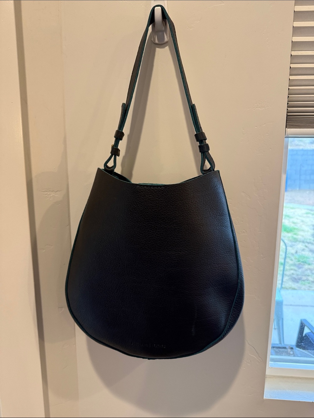 Portland Leather Bluish-green Shoulder Hobo Bag